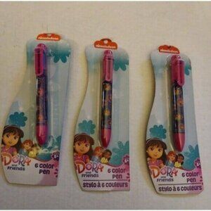 Nickelodeon Dora & Friends 6-Color Pen Multicolor Ink-SET OF 3-NEW